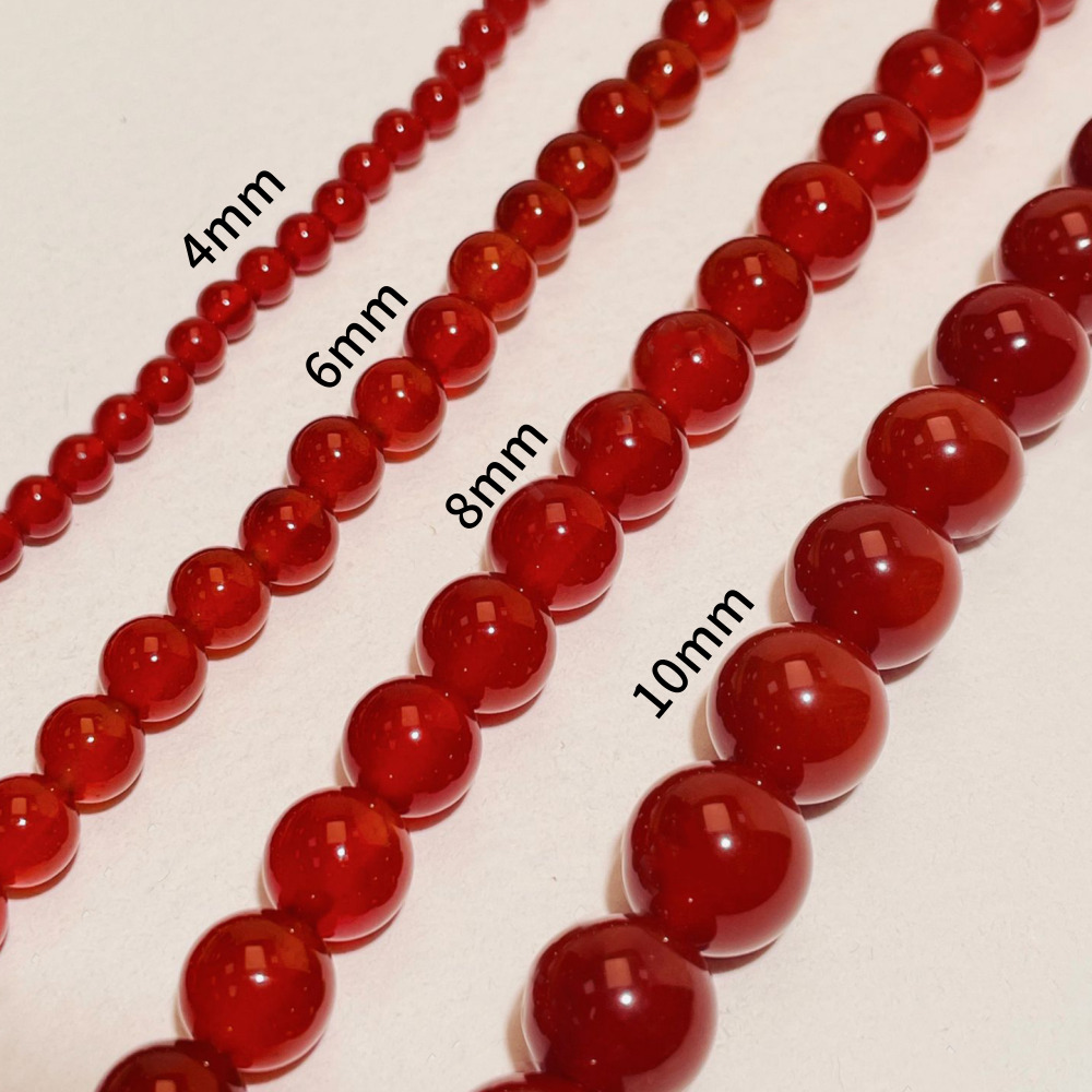 천연석 자만옥 목걸이 925실버 자마노 레드 원석 비즈목걸이 - 상세 이미지 2