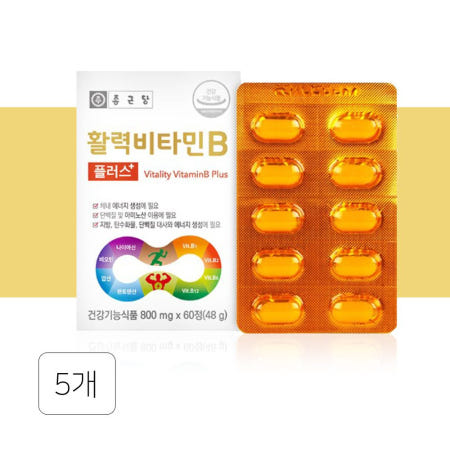 종근당 활력 비타민B 플러스 800mg x 60정 5개 TD