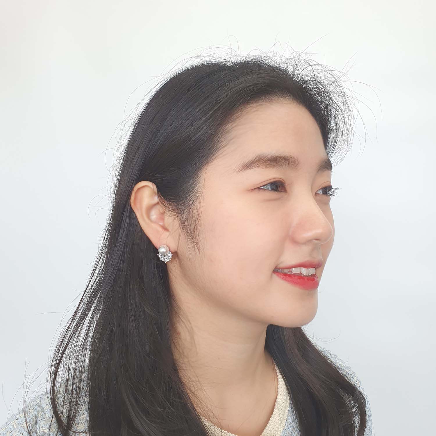 야랑쥬얼리 Multi 큐빅 진주 Stud 귀걸이 - 상세 이미지 3