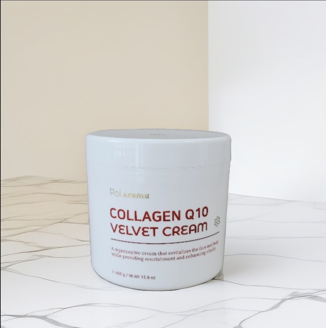 포이아로마 콜라겐 Q10 벨벳 크림 450ml 대용량 탄력 보습 +증정품 - 상세 이미지 4