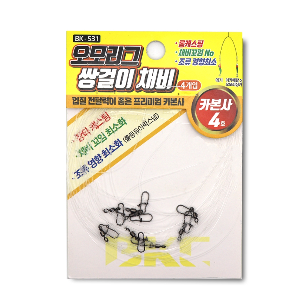 백경 한치 오모리그 쌍걸이채비 이카메탈 BK-531 - 상품 이미지