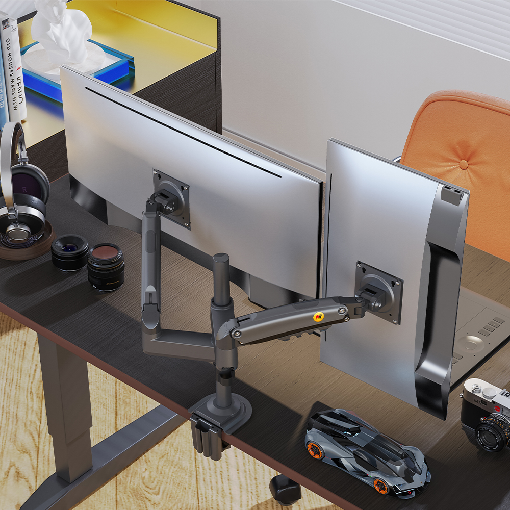 노스바유 NB H180 듀얼 폴 모니터암 거치대