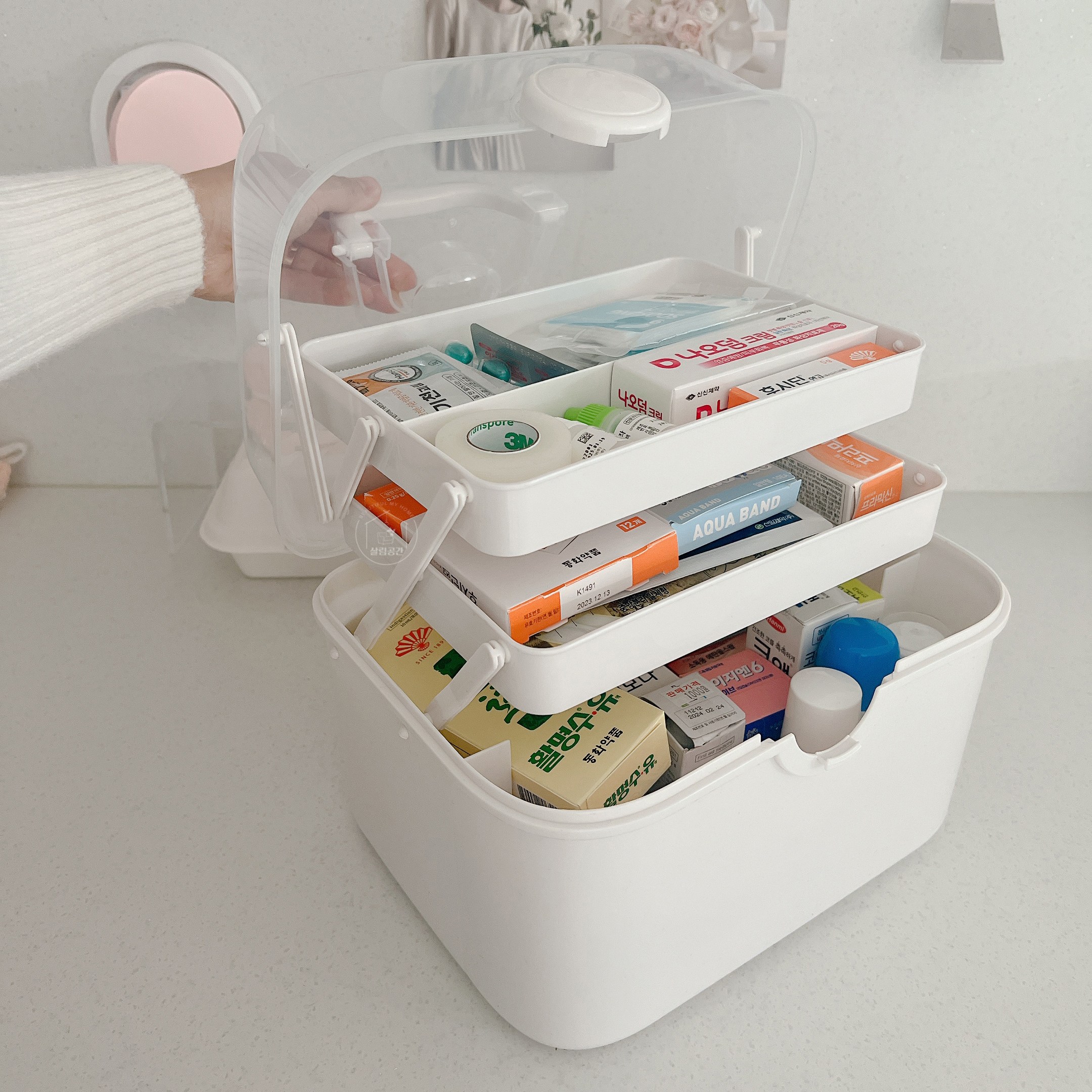 가정용 구급함 구급상자 3단 휴대용 약상자 대형 제품 이미지