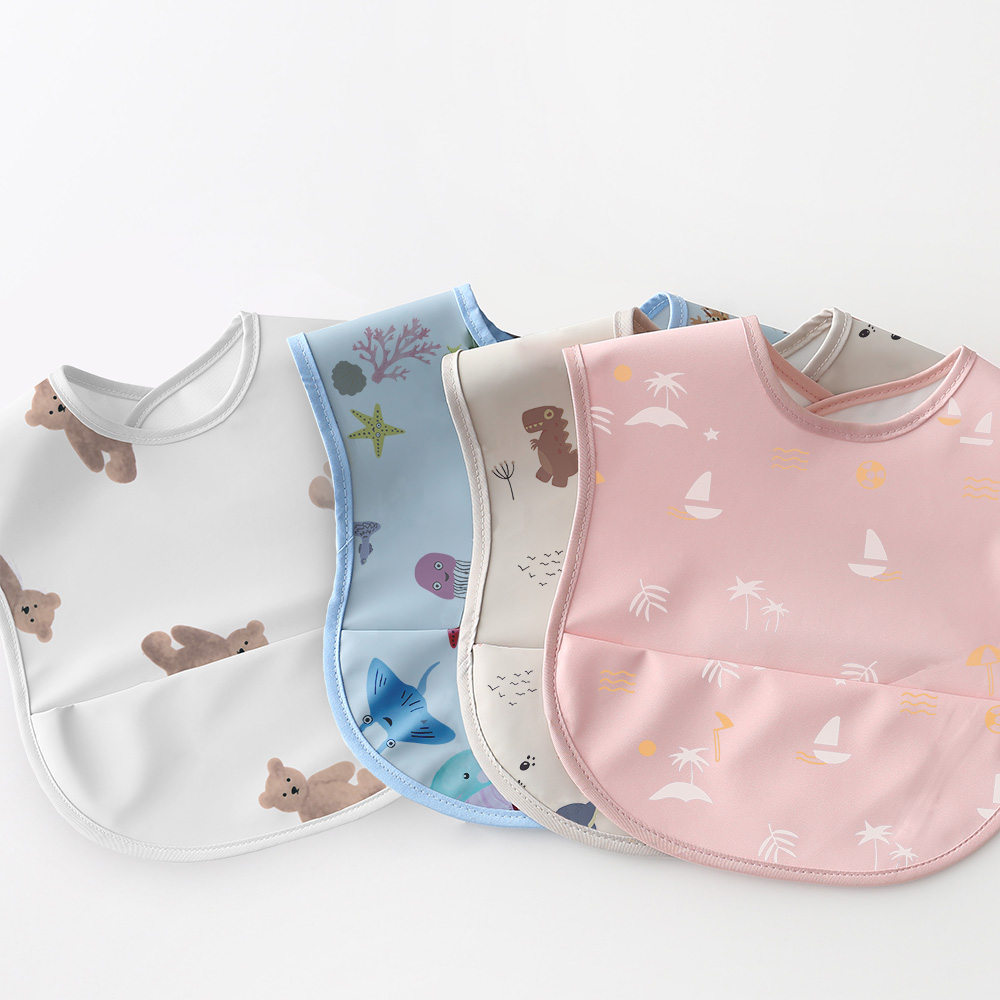 르메이어 아기턱받이 민소매 방수 자기주도 이유식