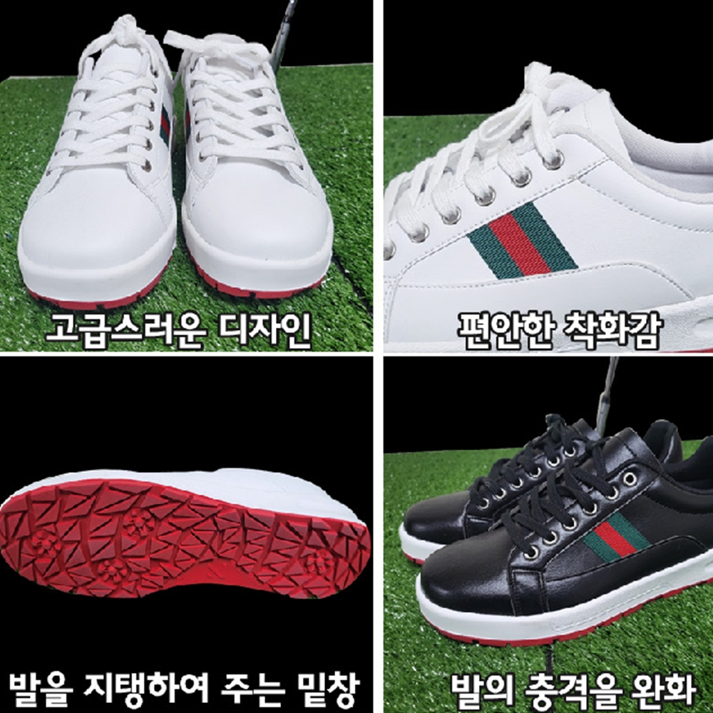여성키높이골프화 발볼넓은 연습화 블랙 - 상세 이미지 2