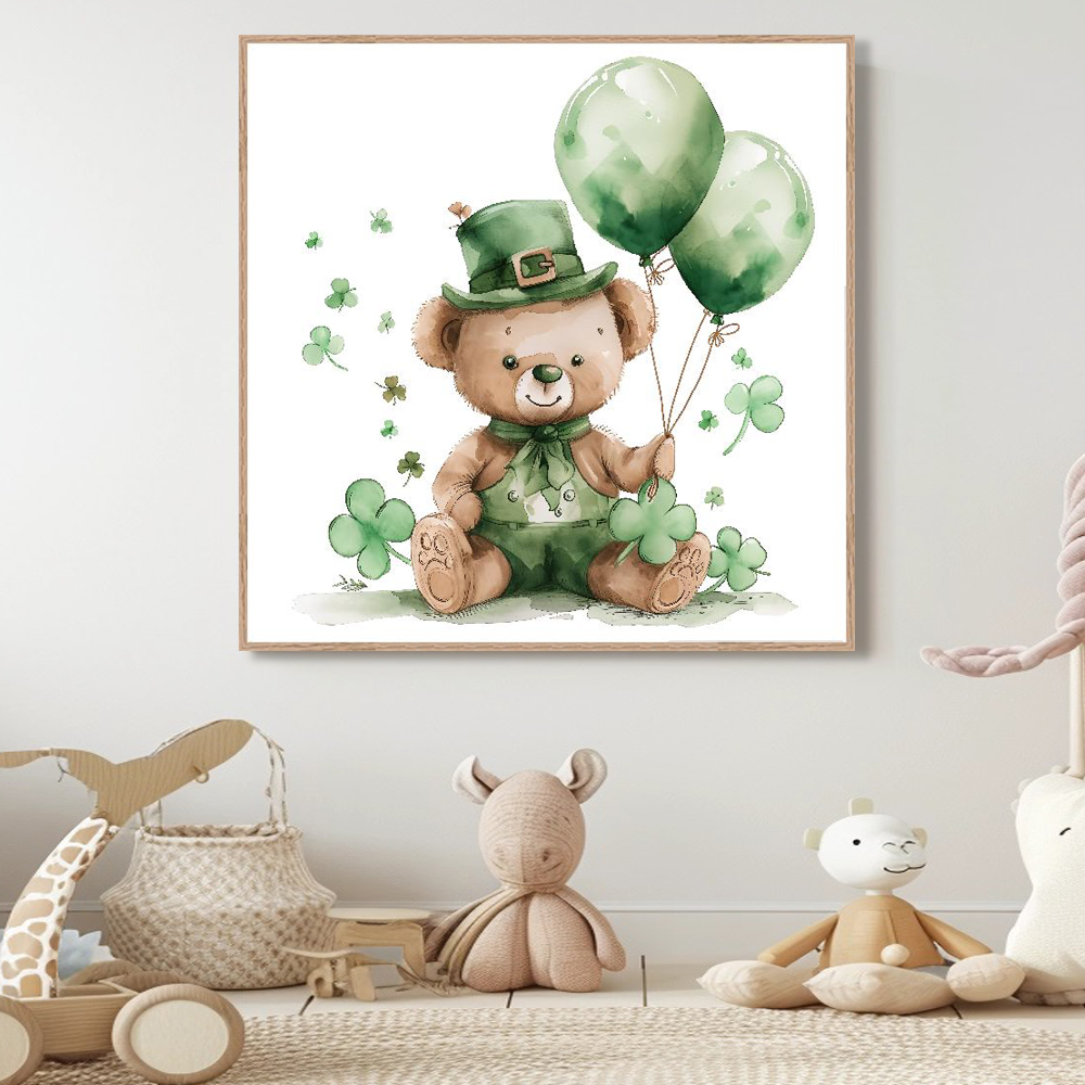 풍선든바오 80cm x 80cm 무광오크 알루미늄액자 - 상세 이미지 4
