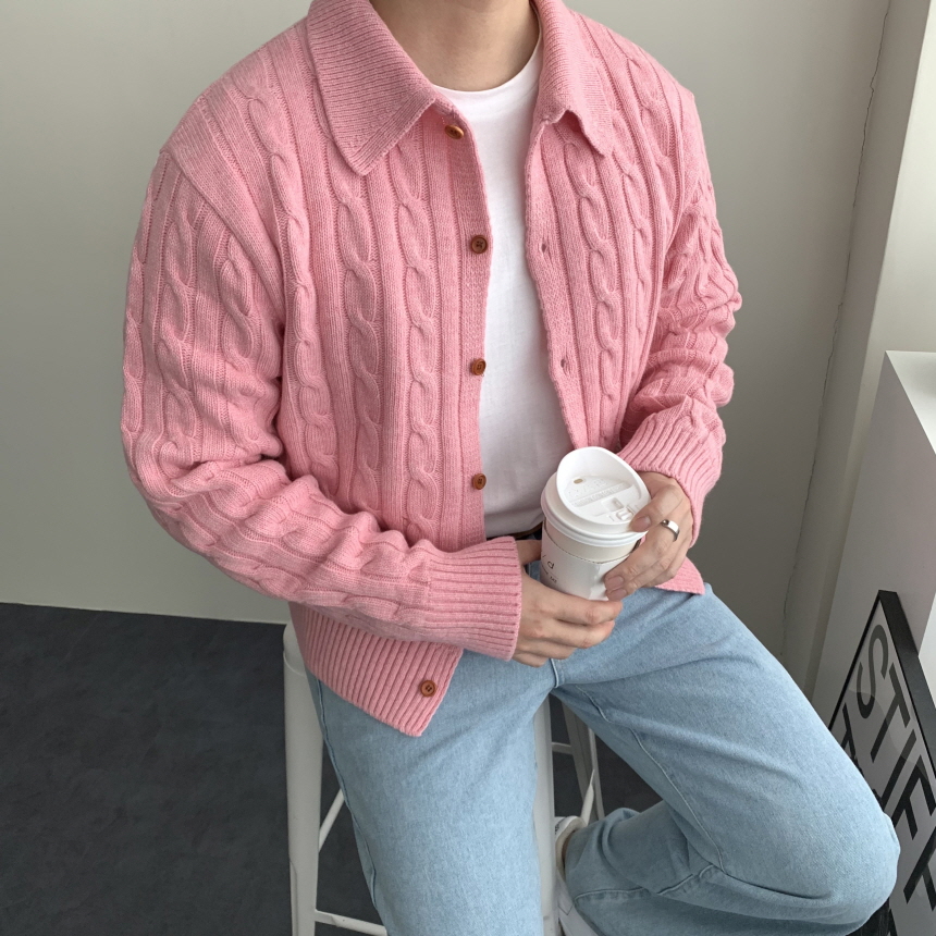 남자꽈배기가디건 남자봄가디건 - 상세 이미지 4