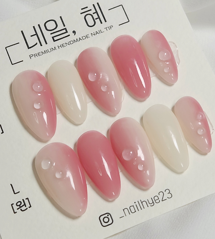 세로그라데이션 물든장미네일 수제네일팁 : 네일혜 수제네일팁
