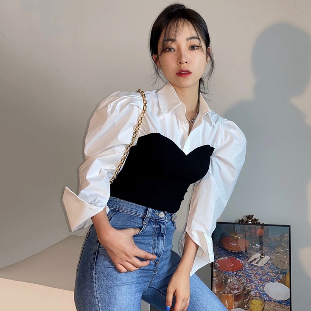 원더풀월드 7화 임세미 카라 배색 셔츠 우아한 슬리브 옷 패션 의상 원더풀월드 김남주 - 상세 이미지 4