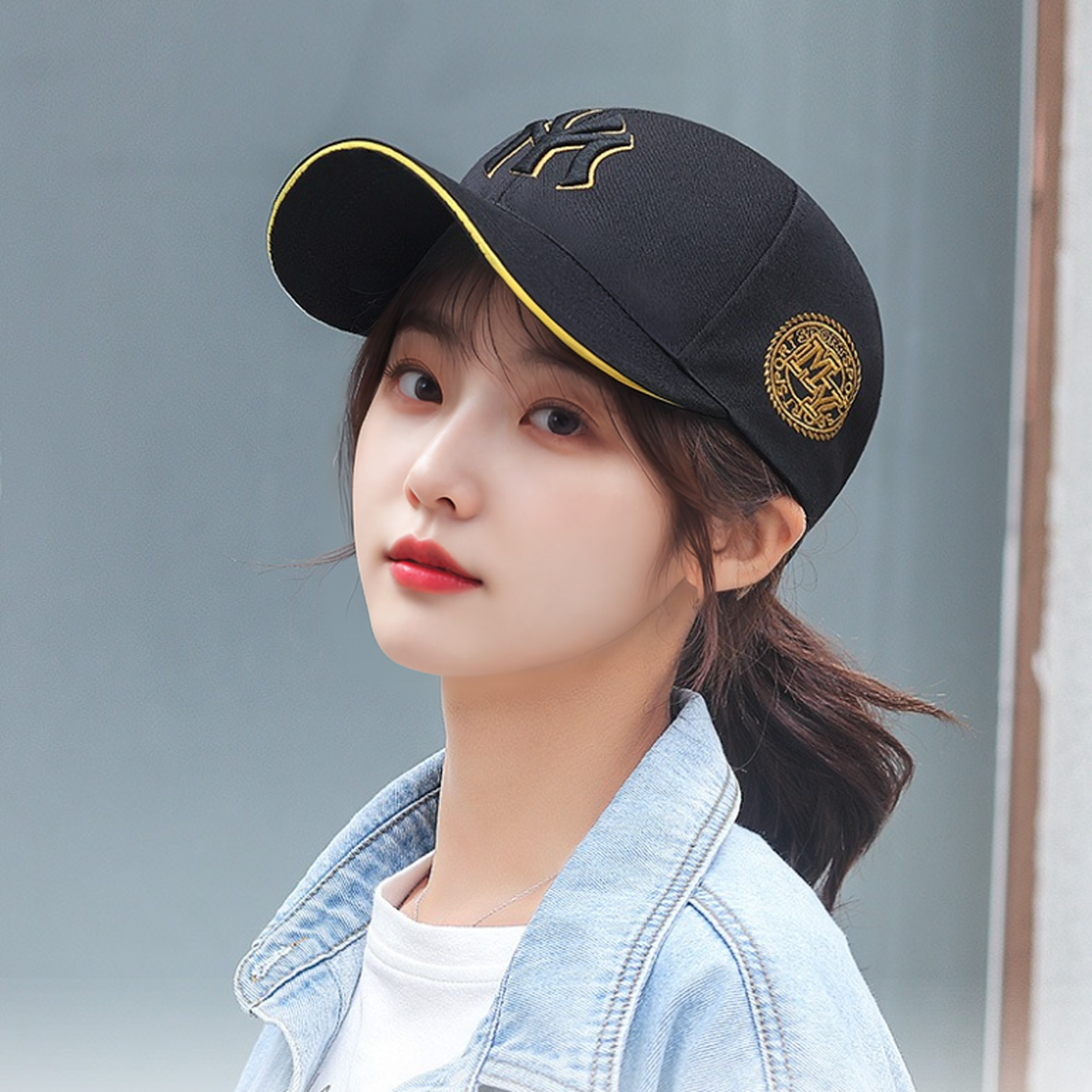 1+1 깊은 볼캡 MY 얼굴작아보이는 야구 테니스 모자 - 메인 이미지