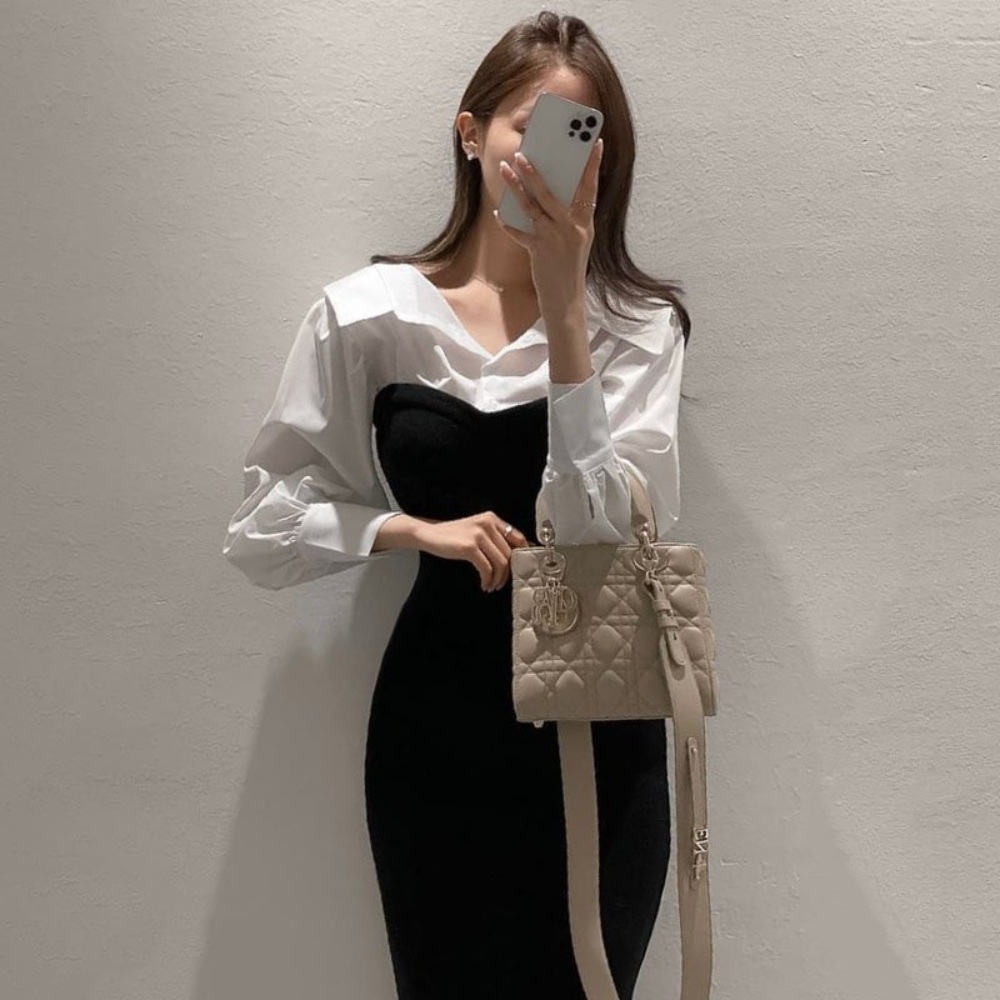 원더풀월드 7화 임세미 카라 배색 셔츠 모던한 세련된 옷 패션 의상 야한사진관 권나라 - 상세 이미지 4