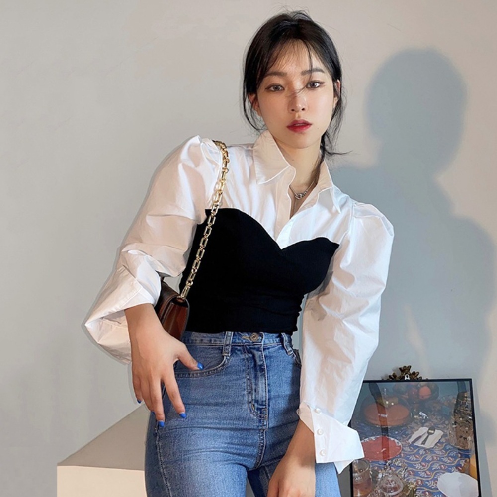 원더풀월드 7화 임세미 카라 배색 셔츠 우아한 슬리브 옷 패션 의상 원더풀월드 김남주 - 상세 이미지 3