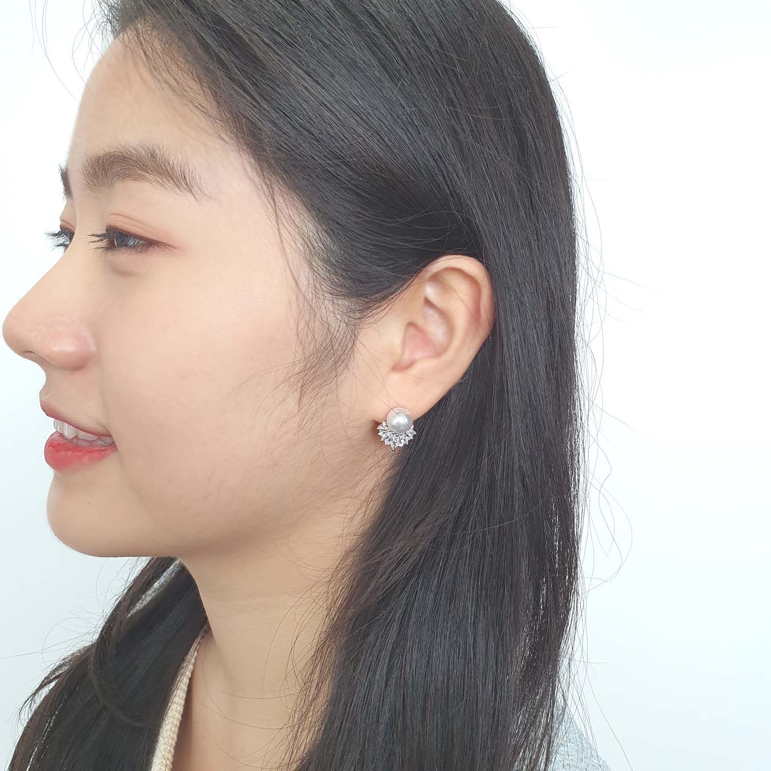 야랑쥬얼리 Multi 큐빅 진주 Stud 귀걸이 이미지 6