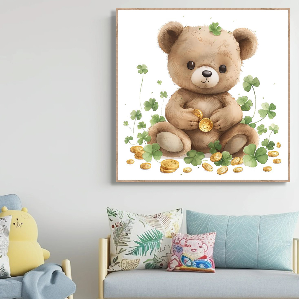 풍선든바오 80cm x 80cm 무광오크 알루미늄액자 - 상세 이미지 5