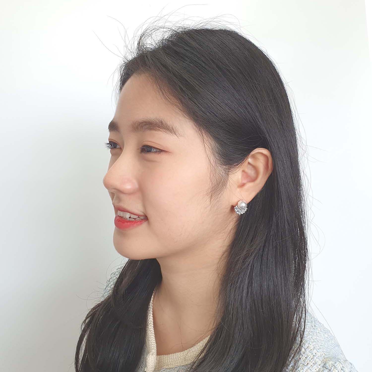 야랑쥬얼리 Multi 큐빅 진주 Stud 귀걸이 이미지 7