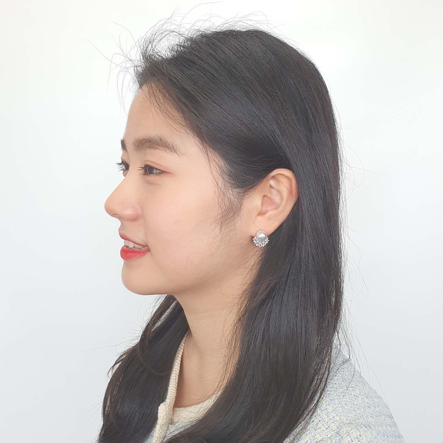 야랑쥬얼리 Multi 큐빅 진주 Stud 귀걸이 - 상세 이미지 5