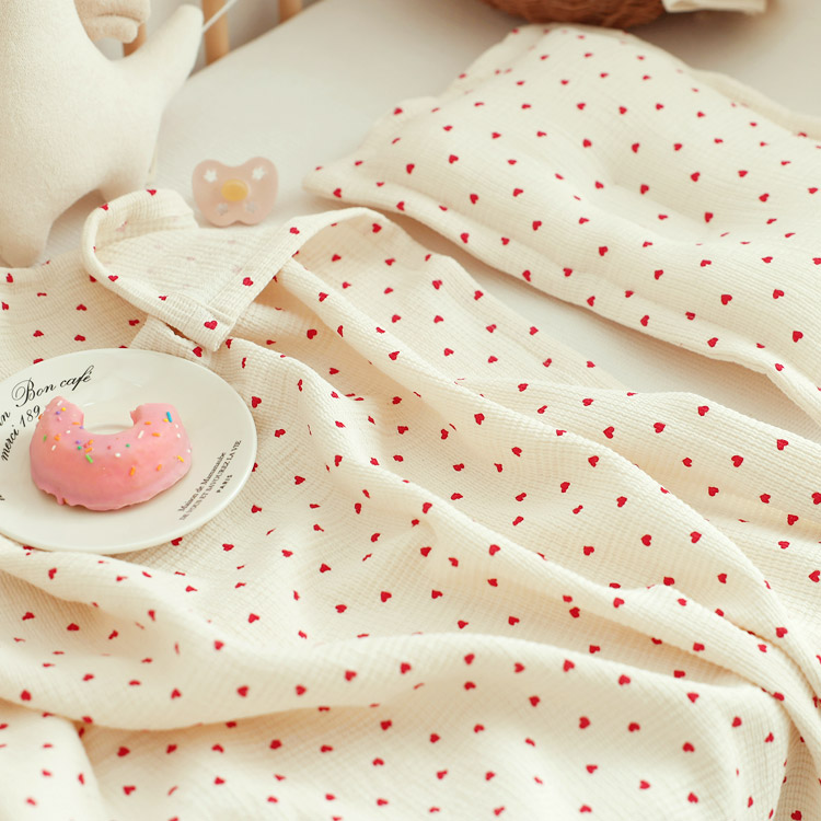 마롤로뜨 러블리 하트 아기 블랭킷 거즈 사계절 여름 이불 담요 신생아 어린이집 - 상세 이미지 5
