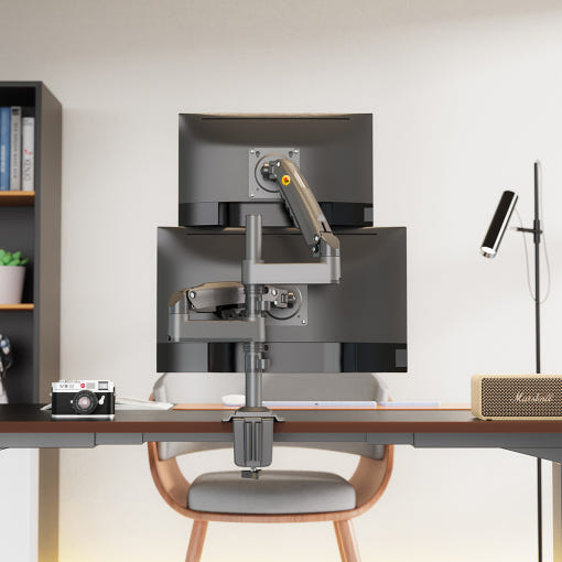 노스바유 NB H180 듀얼 모니터암 가스 스프링 동작 예시