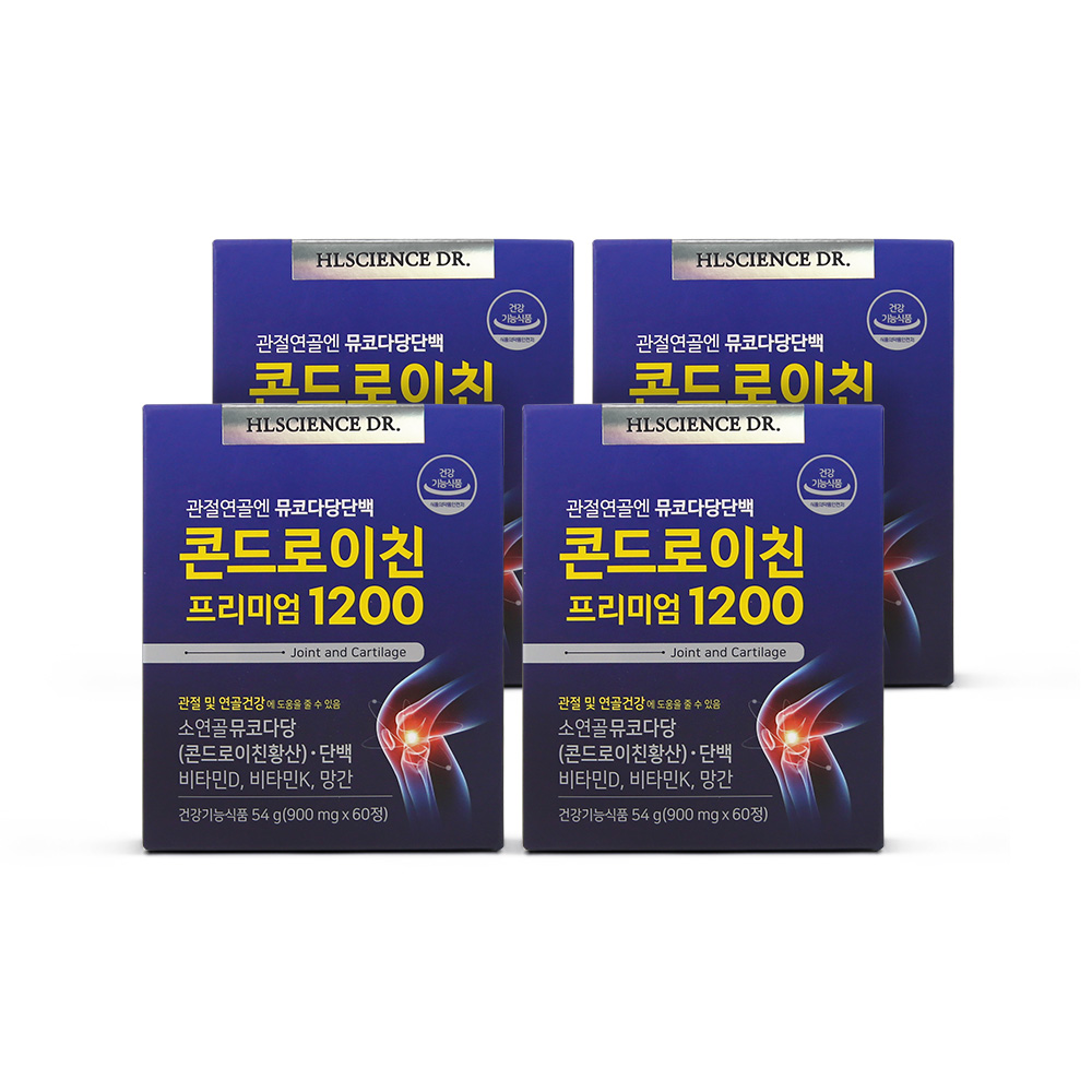 관절연골엔 뮤코다당단백 콘드로이친 프리미엄1200 60정, 4개