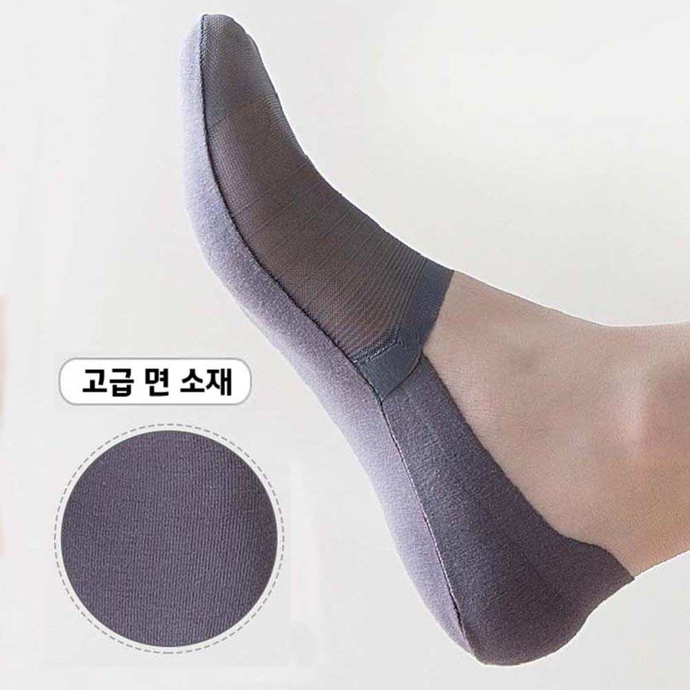 에멜강스 남자 페이크삭스 여름 망사 안벗겨지는 덧신 양말 - 상세 이미지 3