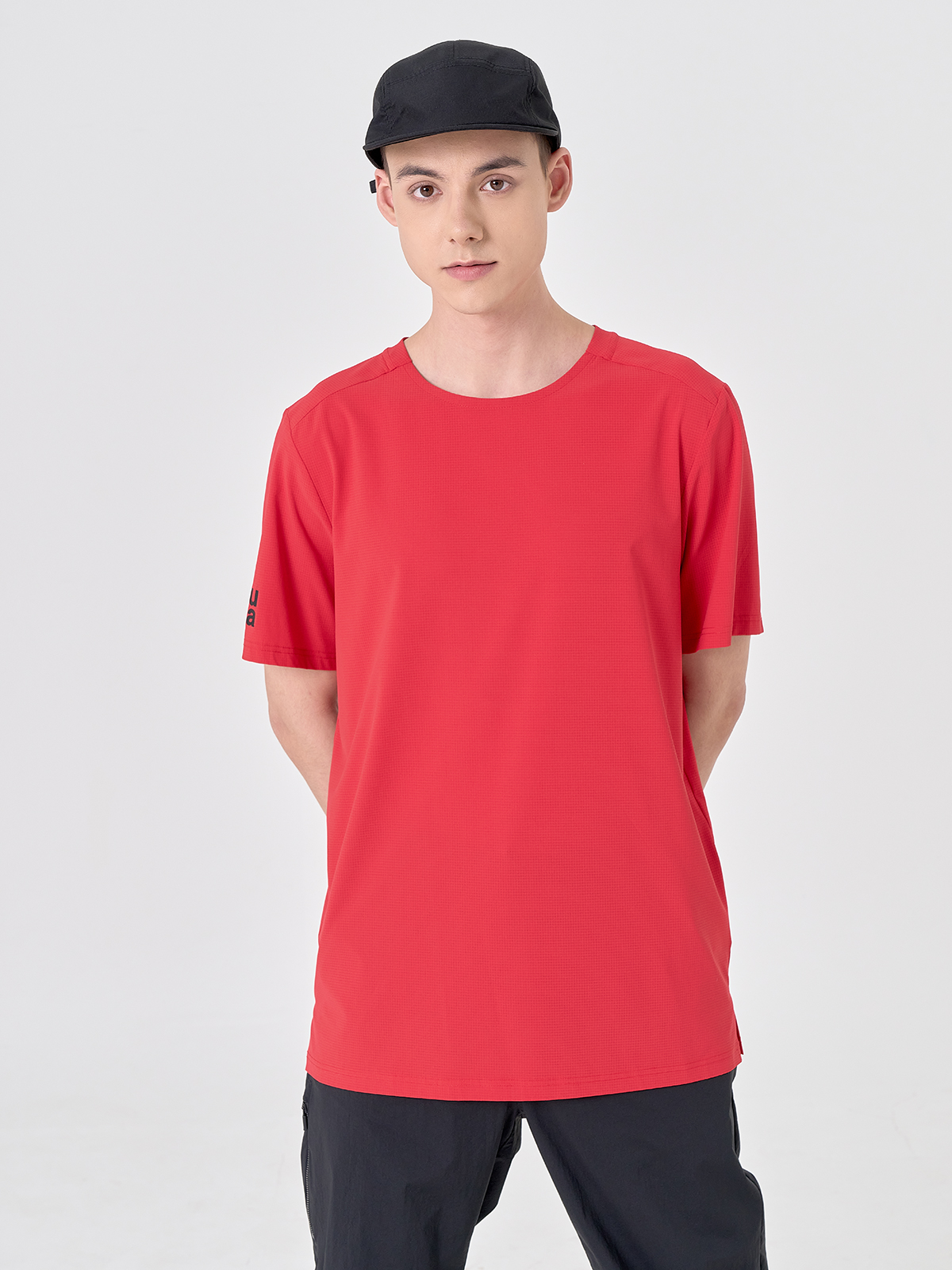아부가르시아 메쉬 우븐 반팔 티셔츠 RED - 상품 이미지