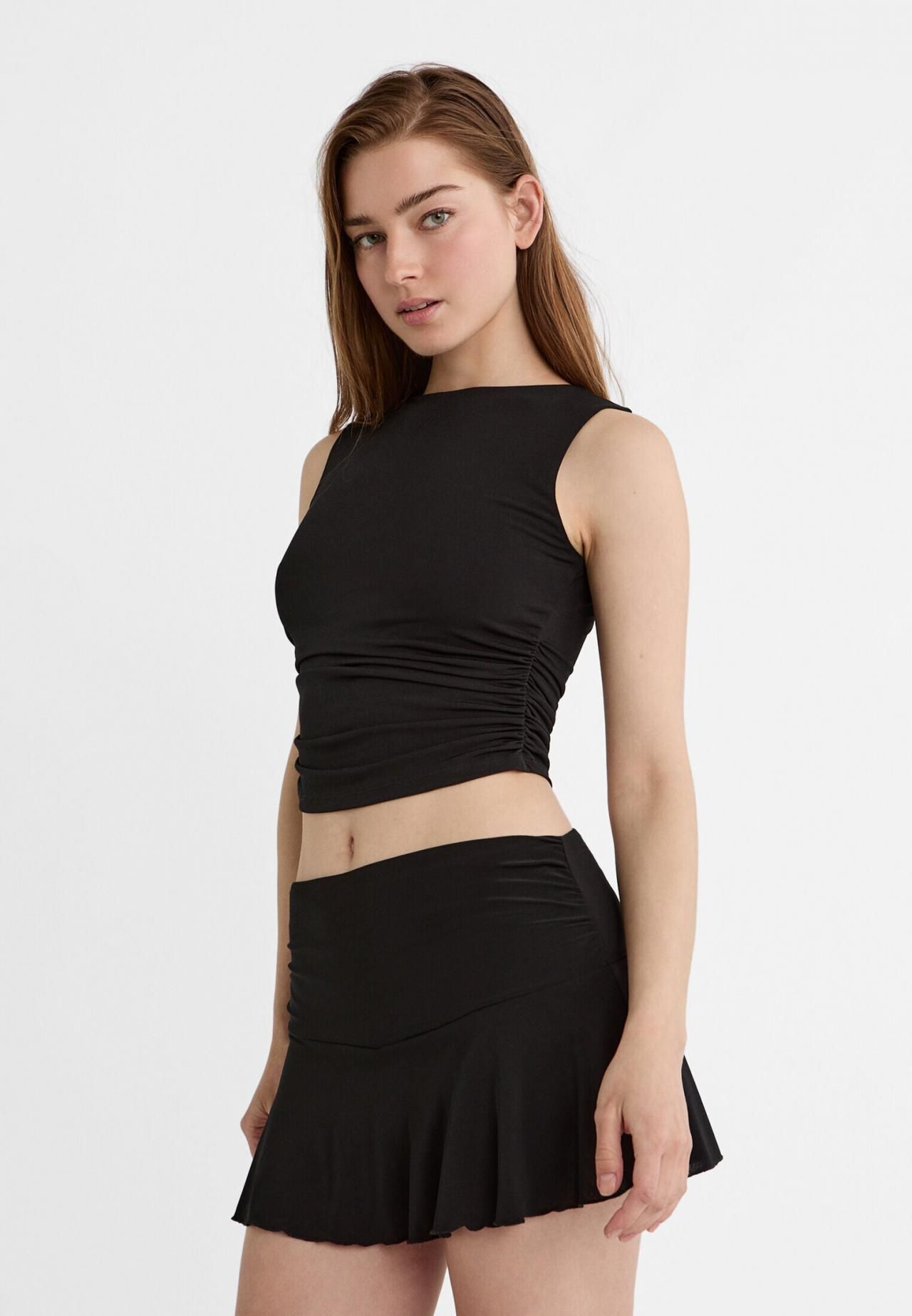 스트라디바리우스 플루이드 스커트 팬츠 7405/561 BLACK