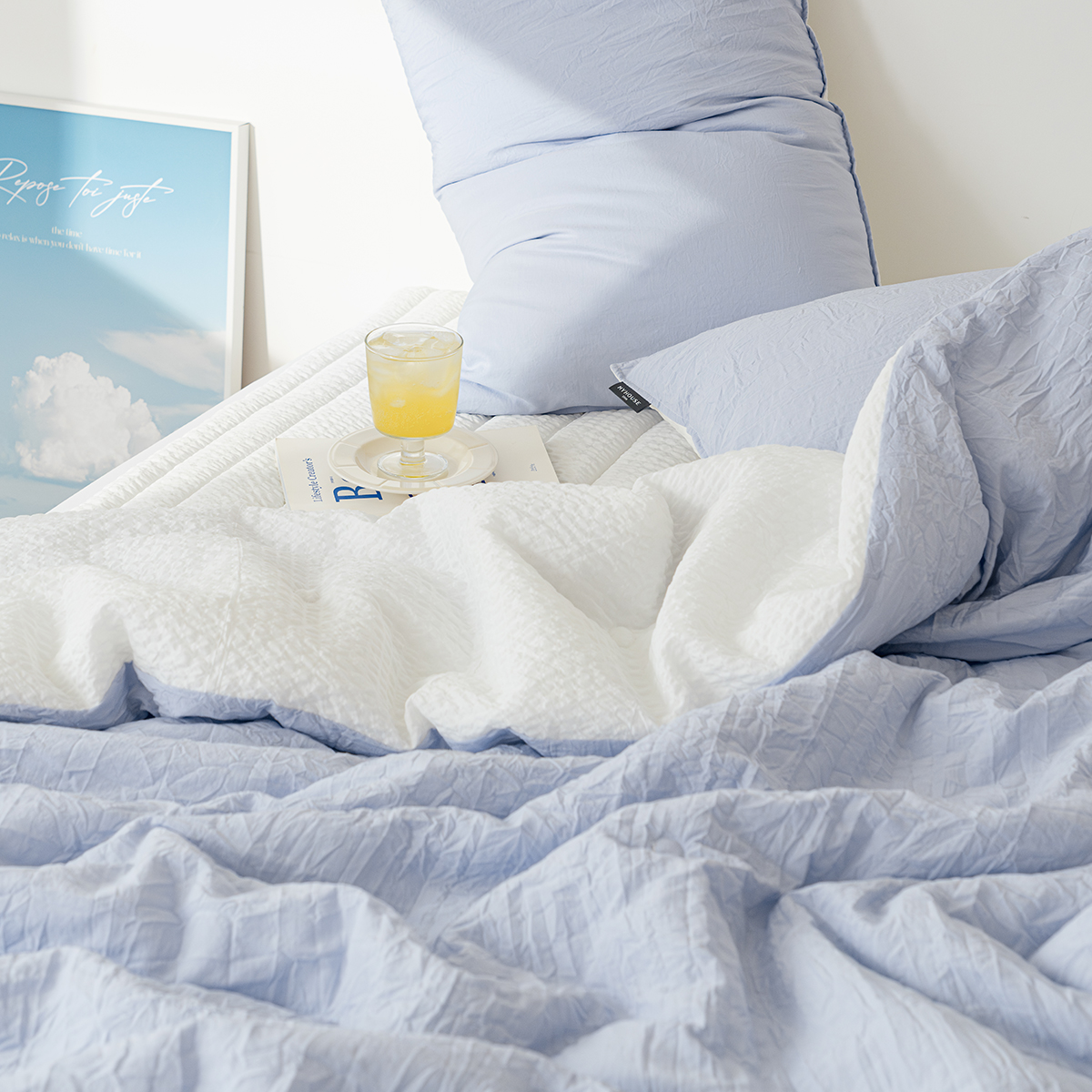 썸머오션 여름이불 먼지없는 시어서커 모달 침구세트 4종