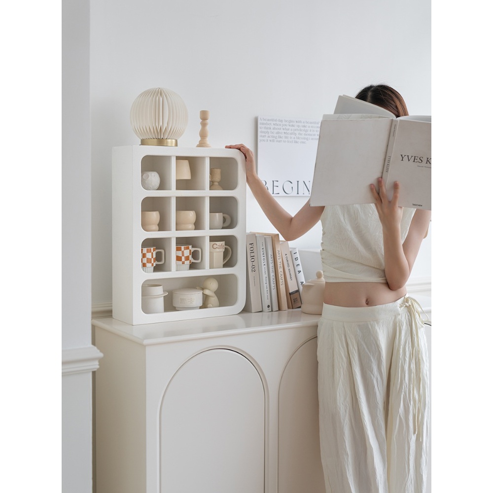 컵진열장 홈카페수납장 수납장 카페 미니찬장 화이트 찬장 그릇장 주방 다용도 - 상세 이미지 4