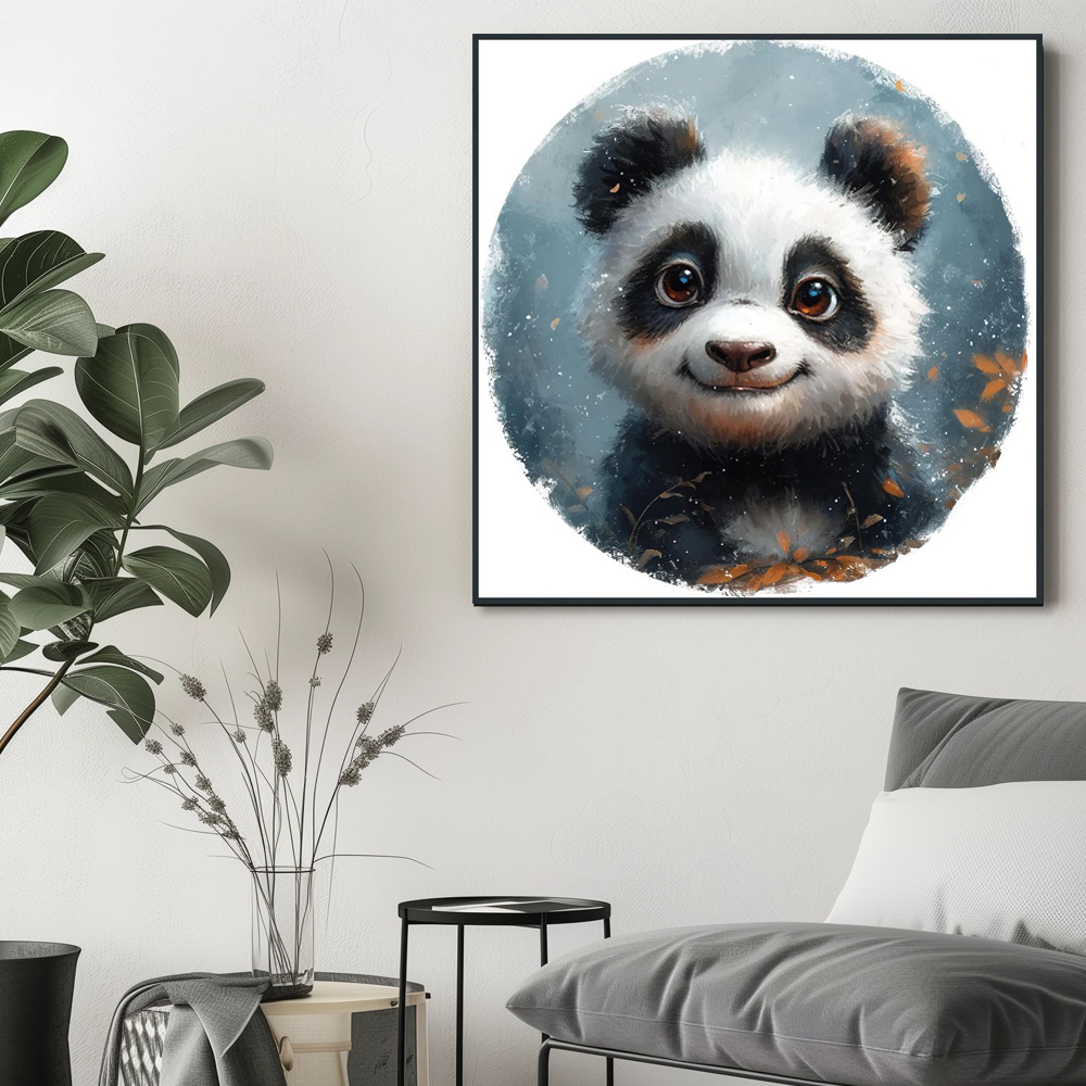 풍선든바오 80cm x 80cm 무광오크 알루미늄액자 - 상세 이미지 2