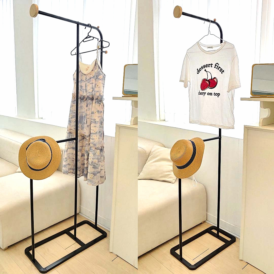 미니 틈새 스탠드 행거 튼튼한 철제 코너 원룸 옷걸이 헹거 좁은 가방걸이 소형