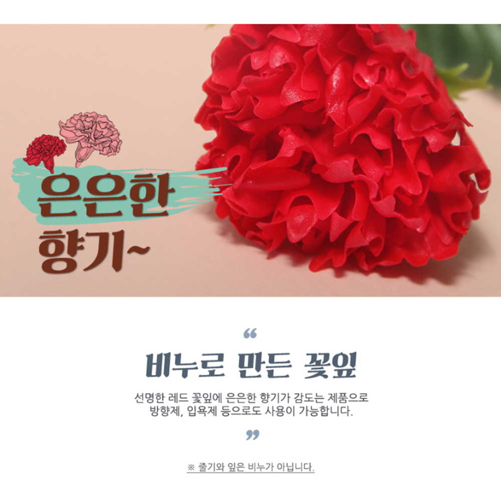 카네이션한송이 비누꽃 스승의날 어버이날 선물 시들지않는꽃 - 상세 이미지 3