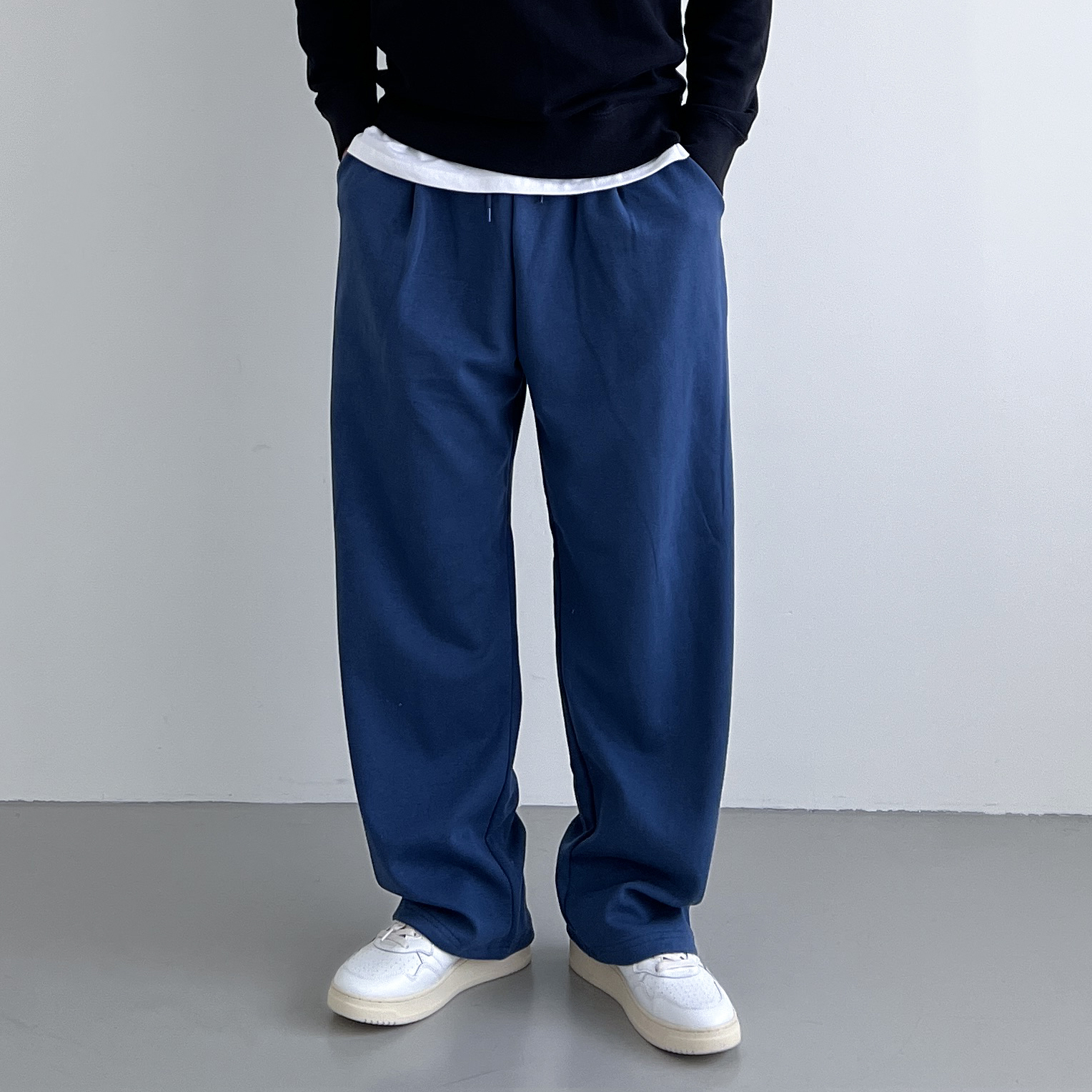 남자 스웻팬츠 와이드트레이닝팬츠 카펜터팬츠 스웨트 통넓은바지 회색 빅사이즈 - 상세 이미지 5