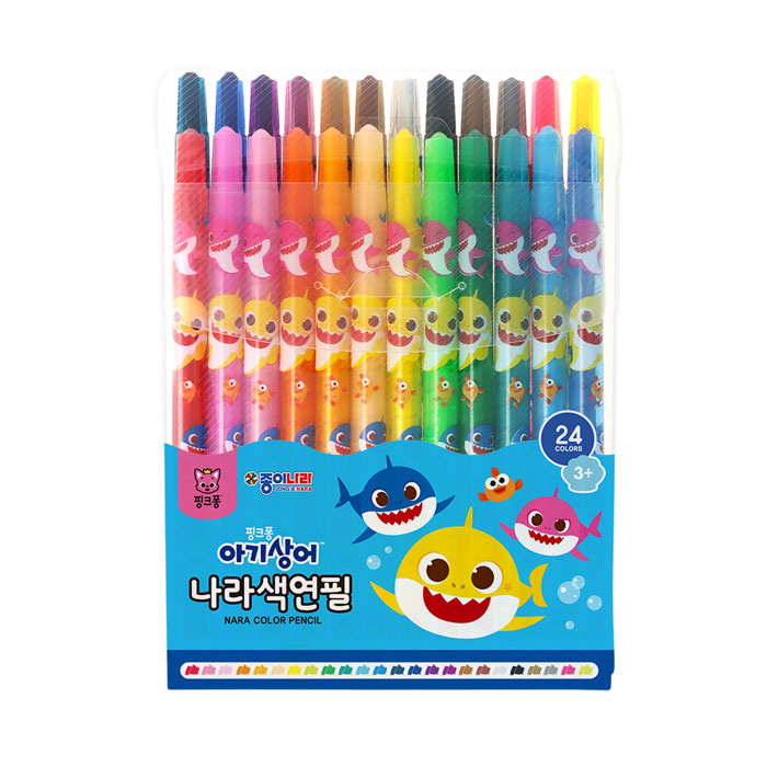 [종이나라] 핑크퐁 아기상어 나라색연필 24색