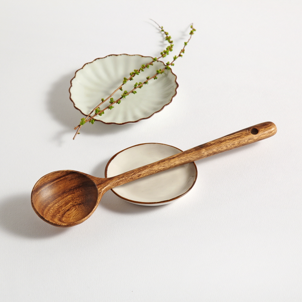 마리포사 키친툴 나무 조리도구 월넛 우드 원목 볶음 / 원형 스푼 28cm - 상세 이미지 3