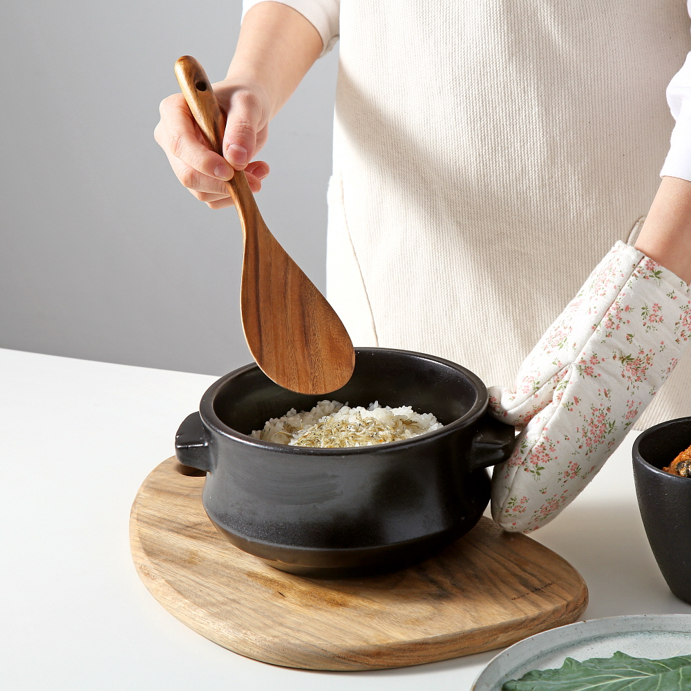 마리포사 키친툴 나무 조리도구 월넛 우드 원목 볶음 / 원형 주걱 25cm - 상품 이미지