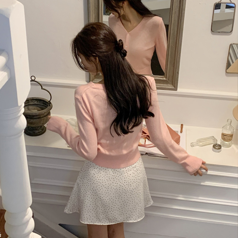 마들린 실버장식 로고 V넥 가디건 cd3046 - 상세 이미지 3