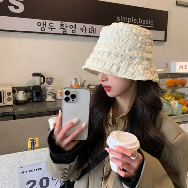 봄 여름 주름 벙거지 여성 버킷햇 색상 2종 택1 - 상품 이미지