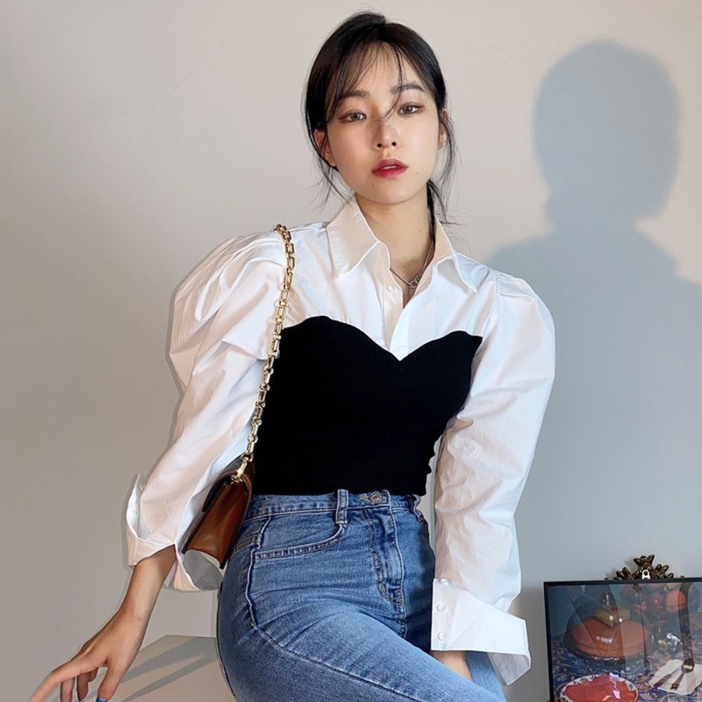 원더풀월드 7화 임세미 카라 배색 셔츠 우아한 슬리브 옷 패션 의상 원더풀월드 김남주 - 상세 이미지 2