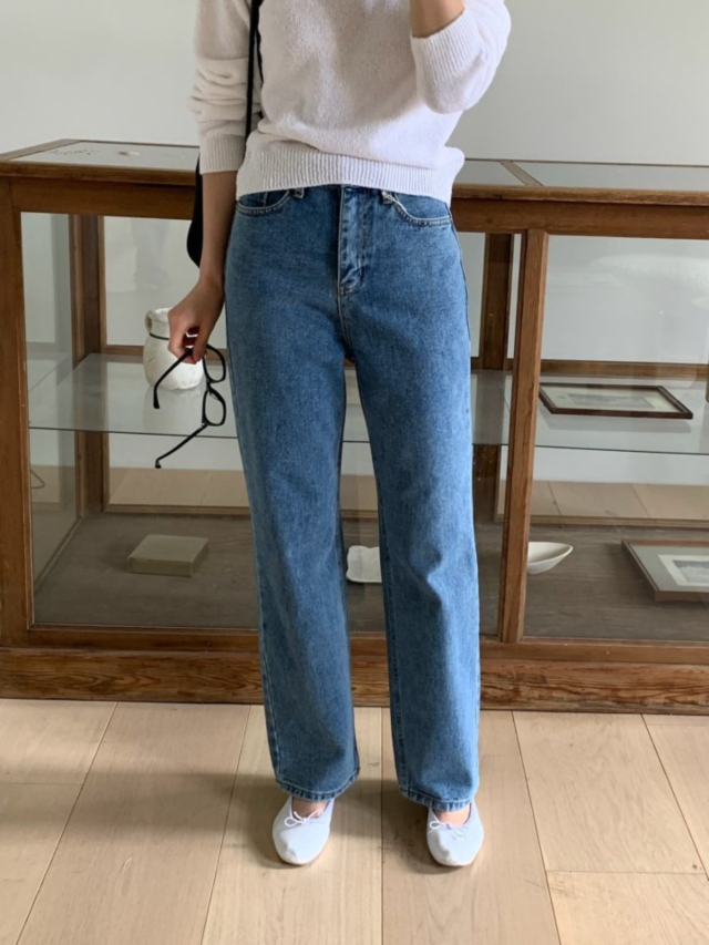 ハイウエストストレートデニムパンツ | ファッション通販サイト NUGU