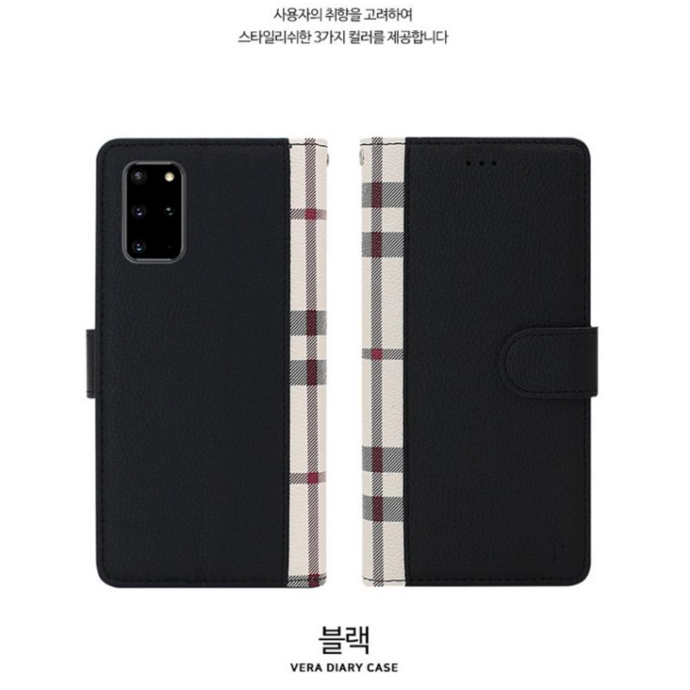 로베 체크 카드 수납 지갑 케이스 레드와인, 갤럭시S9 - 상세 이미지 3