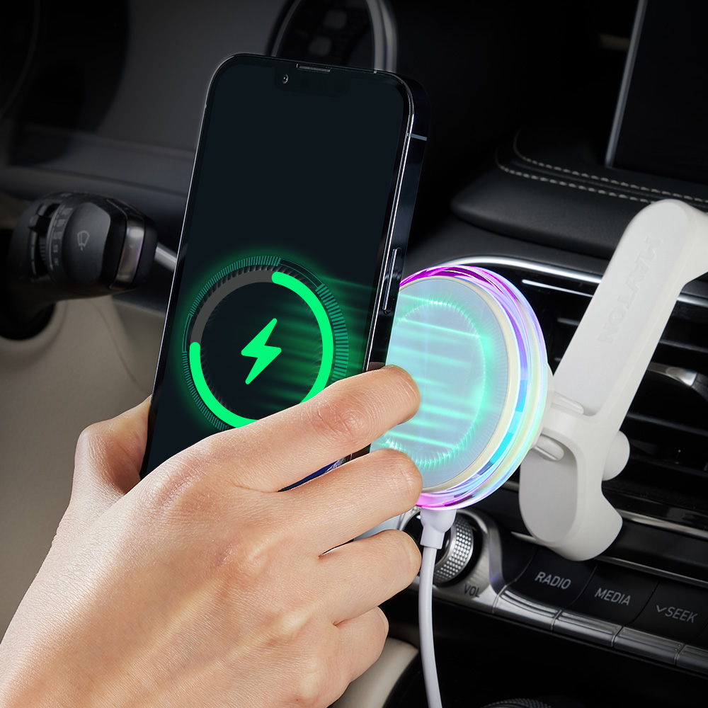 메이튼 맥세이프 차량용 핸드폰 거치대 고속 무선 충전 아이폰 자석 고충 i