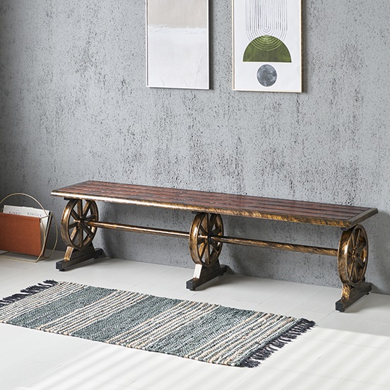 엔틱 벤치 의자 빈티지 우드 벤치형 의자 원목 긴의자