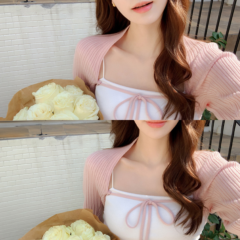 (여리핏♥) 에뚜왈 리본 골지 볼레로 가디건 cd3077 - 상세 이미지 2