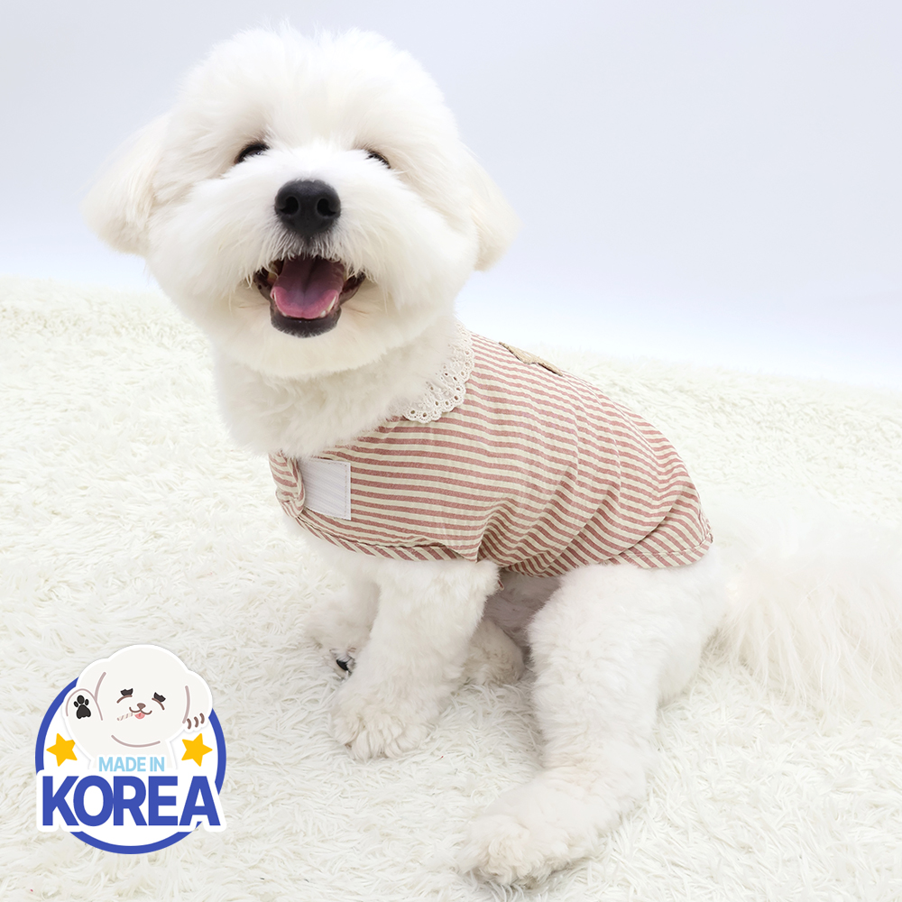 국산 강아지잠옷 강아지실내복 애견옷 소형견 중형견 곰돌이 잠옷 D스티치독 - 상세 이미지 2