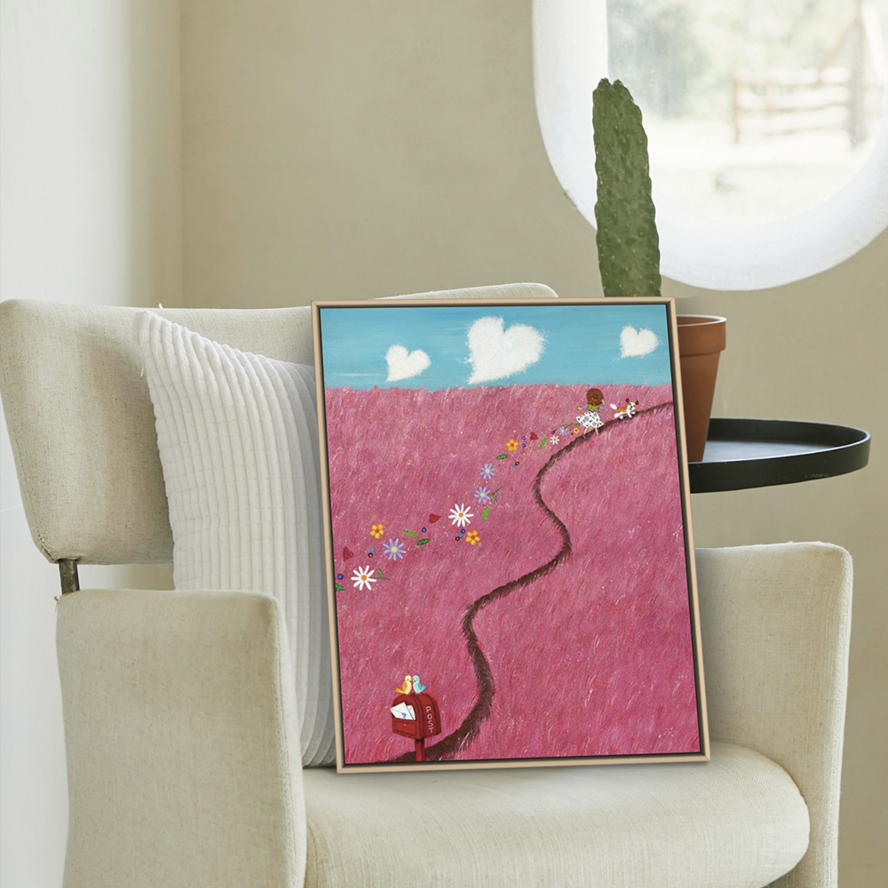 거실 인테리어 귀여운그림 유승근작가 강아지 동물그림 캔버스 원목띄움 액자 이미지 6