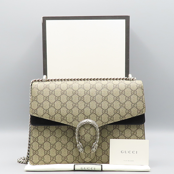 Gucci(구찌) 403348 블랙 GG로고 Dionysus(디오니소스) 미디엄 사이즈 은장 체인 숄더백 : 고이비토