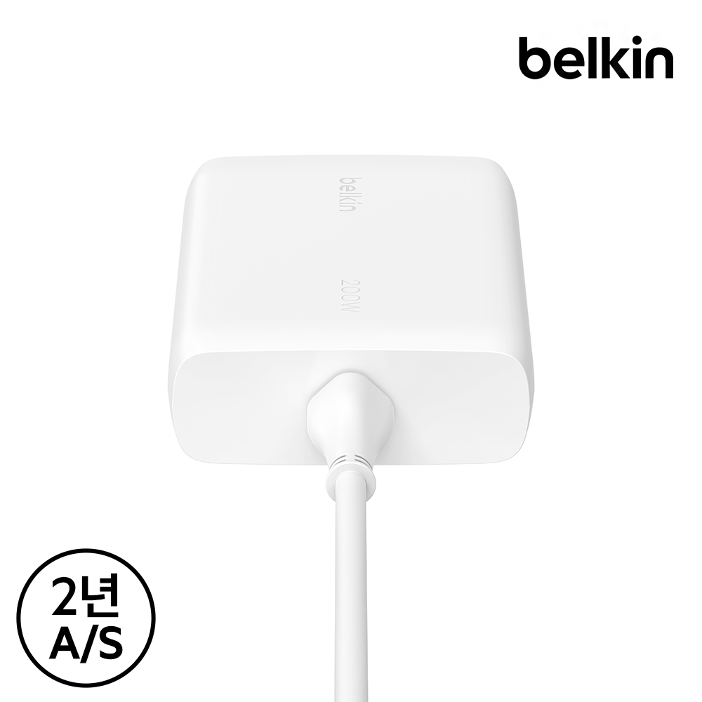 벨킨 200W C타입 4포트 GaN PD 3.1 PPS 고속 충전기 WCH015kr 갤럭시 S25 아이폰17 16 14 13 맥북 에어 M4 아이패드 노트북 충전