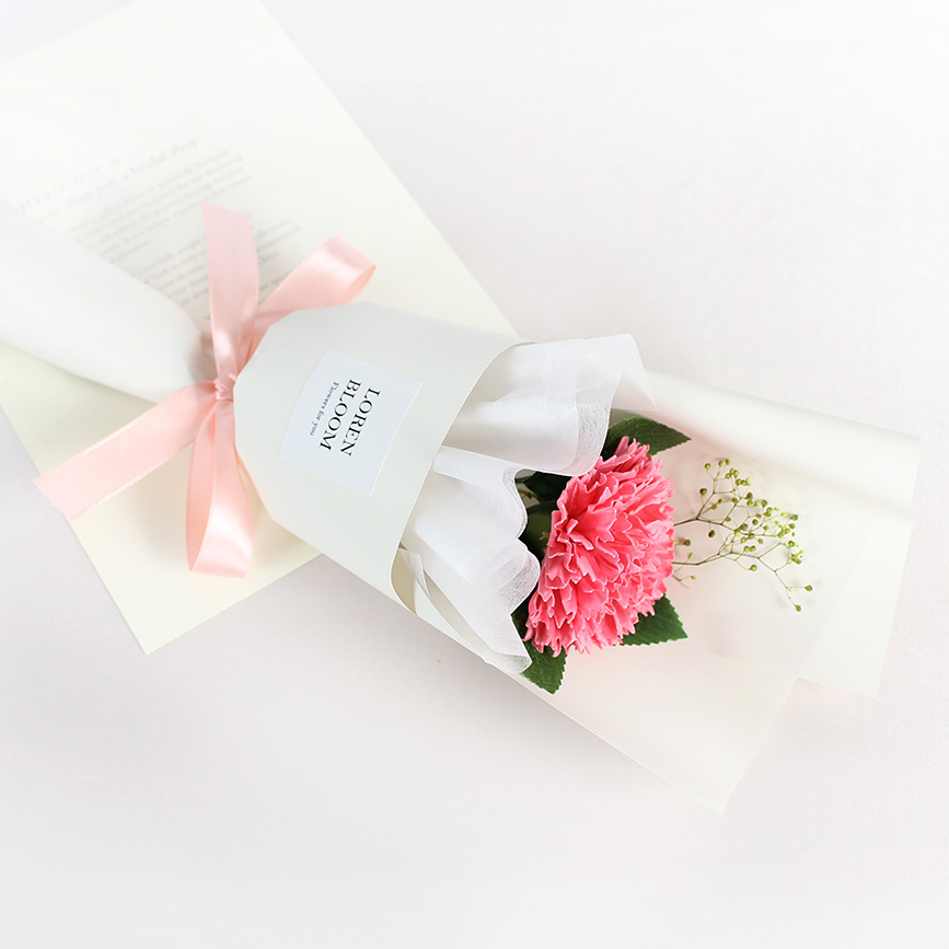 카네이션 꽃다발, 왕 비누카네이션 한송이 꽃다발, 어버이날 부모님꽃, 스승의날 선물 - 상세 이미지 4