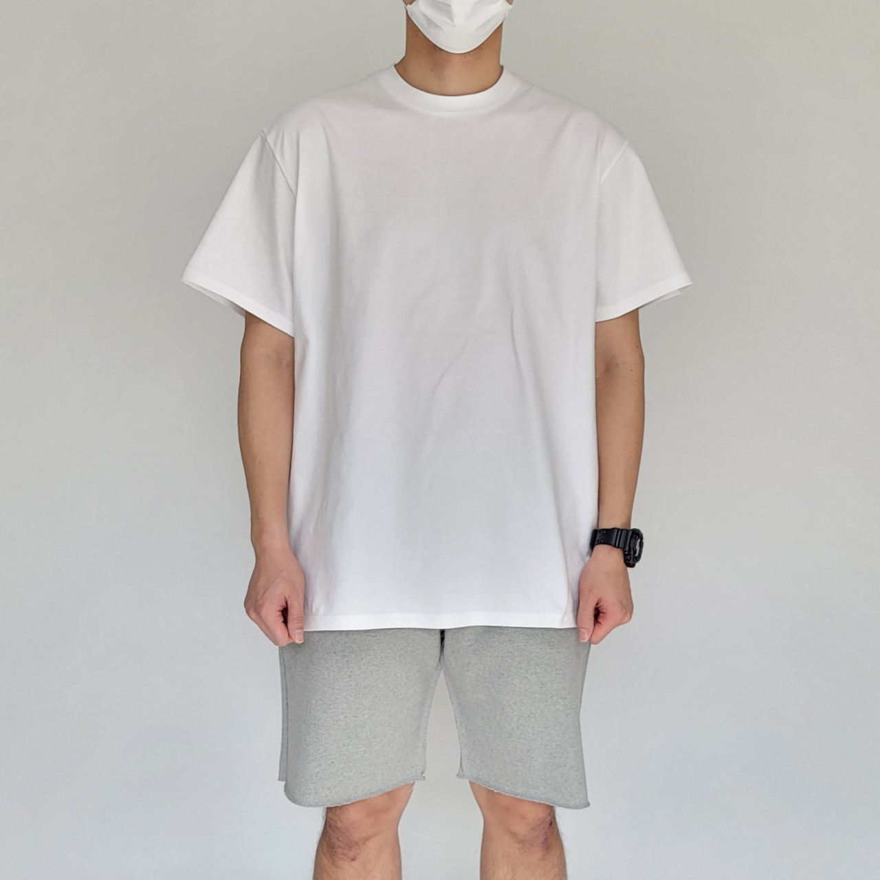 엔학고레 두꺼운 남자 레이어드반팔 목안늘어나는 무지 흰티 옆트임반팔 제품 이미지