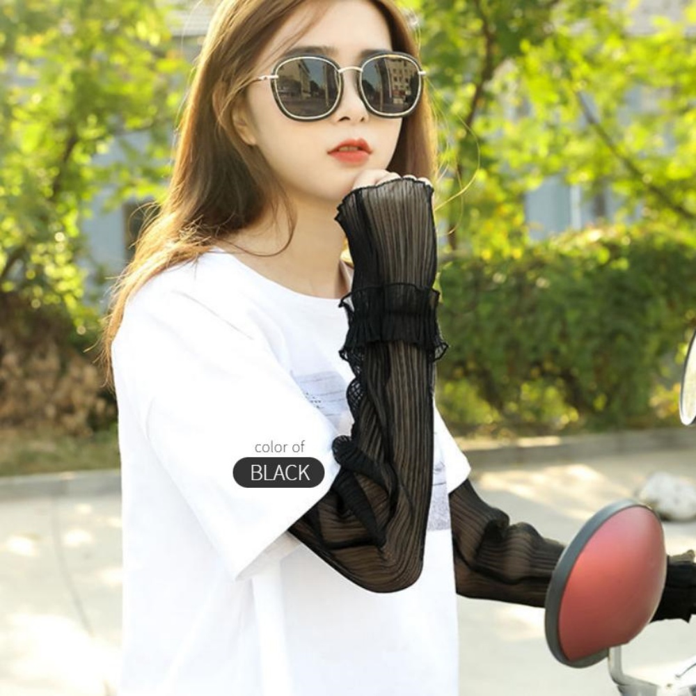 헐렁한팔토시 차량용 시원한 운전 쿨토시 손등 시스루 레이스 손목 - 상품 이미지